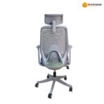 XY-909A Ergonomic Office Chair – White Moulded Foam Seat, Mesh Back, Class-3 Gas Lift, One-Lock Tilt & 330mm Nylon Base - Image 4