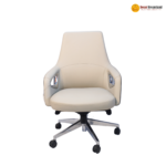 1801 B White – Premium Executive Office Chair  Simulated Leather / Cowhide Option | Curved Board | One-Piece Foam | 3-Speed Lock Chassis - Image 2