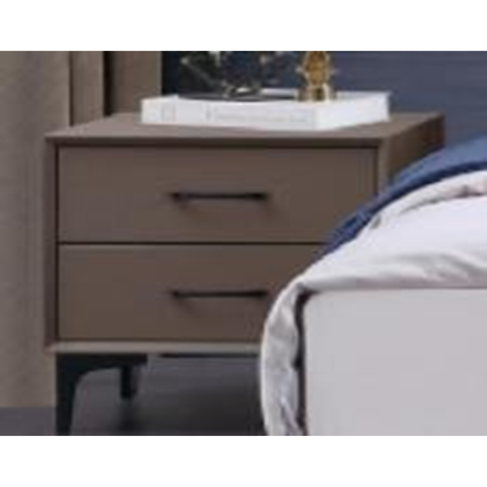 Untitled design (13) 208# Premium Nightstand – Wood + PU Finish with Steel Legs Modern Luxury Bedside Table | - Image 1
