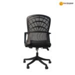 🪑 2356-A Black Ergonomic Mesh Office Chair | Foam Cushion & Iron Frame  Modern Design • Daily Comfort • Reliable Office Seating - Image 2