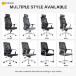 🪑 818A Ergonomic Office Chair | Black Mesh with Chrome Base  Professional Comfort • Strong Build • Modern Office Seating - Image 5