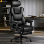 🪑 801 Executive Reclining Office Chair | Black PU Leather  Luxury Comfort • Full Recline Support • Executive Seating