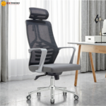 🪑 717 Ergonomic Mesh Office Chair with Foam Seat & Chrome Base | Grey   Heavy-Duty Support • Smooth Adjustments • Long-Lasting Performance