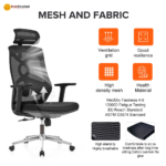 🪑 818A Ergonomic Office Chair | Black Mesh with Chrome Base  Professional Comfort • Strong Build • Modern Office Seating - Image 4