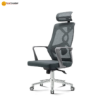 🪑 818A Ergonomic Office Chair | Black Mesh with Chrome Base  Professional Comfort • Strong Build • Modern Office Seating - Image 7