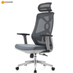 🪑 818S Ergonomic Office Chair | Grey Mesh with Chrome Base  Modern Comfort • Strong Metal Build • Professional Office Seating