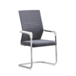 🪑 8013 Ergonomic Office Chair | White & Grey Mesh with Electroplated Legs  Modern Look • Breathable Comfort • Premium Office Seating - Image 2