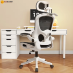 🪑 925 Ergonomic Office Chair | White Frame • Gray Mesh  Modern Design • Smart Utility • Everyday Office Comfort - Image 2