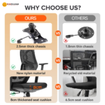 🪑 818A Ergonomic Office Chair | Black Mesh with Chrome Base  Professional Comfort • Strong Build • Modern Office Seating - Image 3