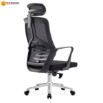 🪑 717 Ergonomic Mesh Office Chair with Foam Seat & Chrome Base | Grey   Heavy-Duty Support • Smooth Adjustments • Long-Lasting Performance - Image 2
