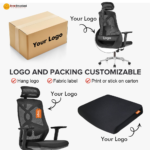🪑 818A Ergonomic Office Chair | Black Mesh with Chrome Base  Professional Comfort • Strong Build • Modern Office Seating - Image 2