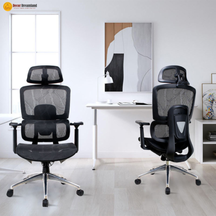 🪑 V06 Ergonomic Office Chair | Black Full Mesh  Breathable Design • Adjustable Support • Modern Workstation Seating