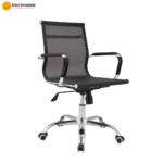 🪑 CK02B Ergonomic Office Chair | Black Mesh & PU with Chrome Base  Breathable Comfort • Modern Design • Reliable Office Seating - Image 7