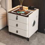 🛋 A01 Smart Bedside Table | Wireless Charger & Bluetooth Speaker  Smart Features • Modern Design • Multi-Function Convenience