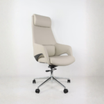 Model AD-039HB High-Back Executive Chair | Beige Series Premium Double-Layer Foam • Mirror-Finish Chrome • Breathable 5D Mesh - Image 3