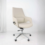 Model AD-039LB Low-Back Executive Task Chair | Beige Series Plush Double-Layer Cushioning • Compact Professionalism • Mirror-Finish Chrome - Image 3