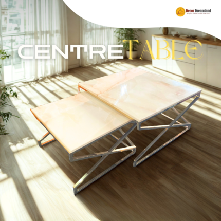 🛋️ F-3 Modern Center Table | Compact "Slab & Steel" Edition Space-Efficient Design • Premium Stone Finish • Industrial Stability