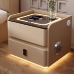🛏️ A18 Smart Bedside Table | Wireless Charging, Bluetooth Audio & Password Lock  Advanced Features • Smart Convenience • Premium Bedroom Furniture