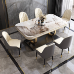 Dining Table Model 626# | Premium Marble Top 6-Seater (150 × 90 cm) Luxurious Italian Style • High-Strength Marble • Polished Chrome Base - Image 8