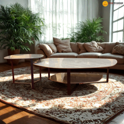 Model M133 Luxury Slate Center Table | Natural Slate Top with Iron Base  Premium Design • Strong Structure • Modern Living Room Table