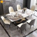Dining Table Model 658# | Modern Luxury Sintered Stone (160 × 90 cm) Elite Craftsmanship • High-Performance Surface • Architectural Base - Image 2