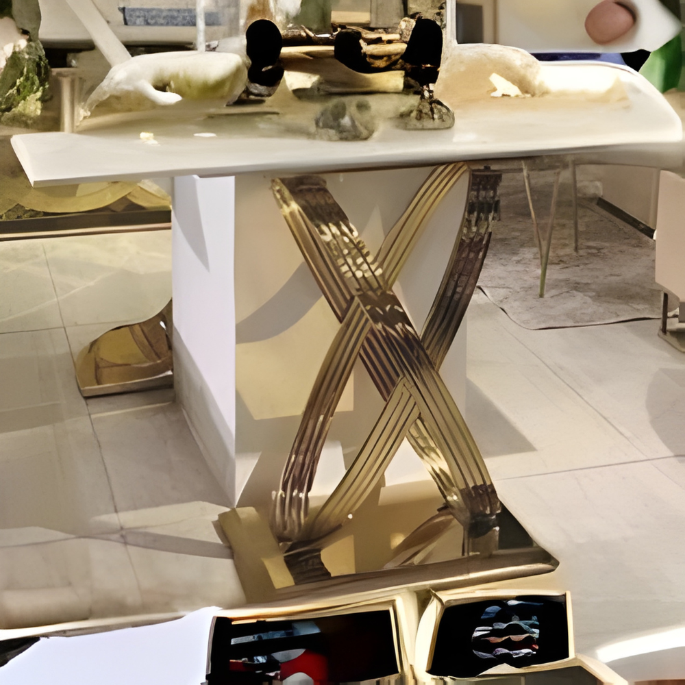 25 🛋️ 15# Luxury Slimline Coffee Table | Marble & Stainless Steel Sophisticated Profile • Genuine Stone Top • Modern Metallic Craftsmanship - Image 1