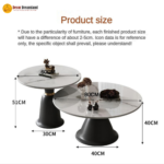 Model V10 Slate Center Table | Natural Slate Top with Iron Base  Modern Design • Strong Build • Elegant Living Room Table