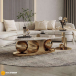 🛋️ 13# Luxury Glam Coffee Table | Marble & Velvet Edition Opulent Textures • Stainless Steel Accents • Modern Centerpiece