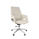 Model AD-039LB Low-Back Executive Task Chair | Beige Series Plush Double-Layer Cushioning • Compact Professionalism • Mirror-Finish Chrome - Image 2