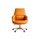 Model AD-039LB Low-Back Executive Task Chair | Beige & Orange Edition Vibrant Modern Aesthetic • Superior Task Comfort • Mirror-Finish Chrome - Image 2