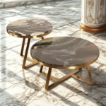💎 Model 17# Luxury Nesting Coffee Table Set | Stainless Steel & Marble Modern Versatility • Space-Saving Design • Premium Craftsmanship