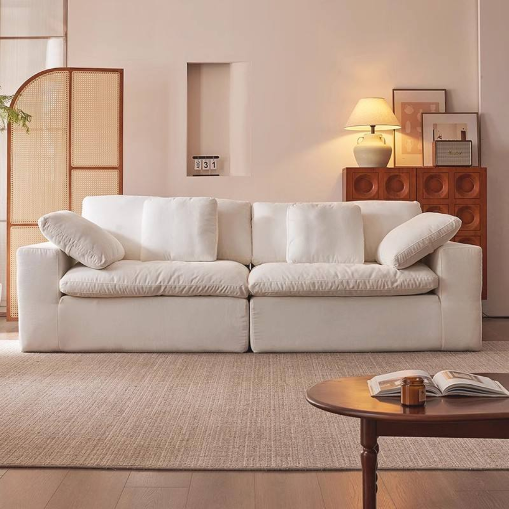 5 🛋️ SF-4 Italian Minimalist Compressed Sofa Set | Plush Fabric Series Italian Architectural Style • Vacuum Compression Technology • 4-Seater Luxury - Image 1