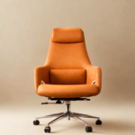 Model AD-039HB High-Back Executive Chair | Orange Edition Dual-Tone Aesthetics • Enhanced Cushioning • Mirror-Finish Chrome Base - Image 2