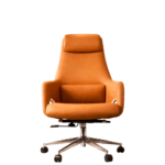 Model AD-039HB High-Back Executive Chair | Orange Edition Dual-Tone Aesthetics • Enhanced Cushioning • Mirror-Finish Chrome Base - Image 3