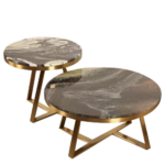 💎 Model 17# Luxury Nesting Coffee Table Set | Stainless Steel & Marble Modern Versatility • Space-Saving Design • Premium Craftsmanship - Image 2
