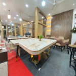 Dining Table Model 626# | Premium Marble Top 6-Seater (150 × 90 cm) Luxurious Italian Style • High-Strength Marble • Polished Chrome Base - Image 4