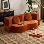 🛋️ Model SF-14 Modern Velvet Curved Sofa | Removable Cover Series Sculptural Elegance • Maintenance-Friendly Design • Compact Shipping Efficiency
