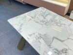 DT-32 Luxury Dining Table | Onyx Gold Finish | 6-Seater  Premium Design • Elegant Finish • Perfect for Modern Dining Spaces - Image 2