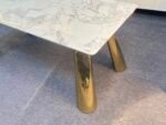 DT-32 Luxury Dining Table | Onyx Gold Finish | 6-Seater  Premium Design • Elegant Finish • Perfect for Modern Dining Spaces - Image 7