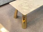 DT-32 Luxury Dining Table | Onyx Gold Finish | 6-Seater  Premium Design • Elegant Finish • Perfect for Modern Dining Spaces - Image 4