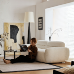 DD/2003 – Ivory White Two-Seater Modular Sofa – Contemporary Fabric Lounge Seating - Image 5