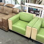 DD/103 – Single Seater Sofa – Beige Premium Leatherette Contemporary Accent Chair - Image 5