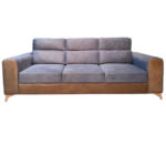 DD/3004 – Elegant Rectangular 3-Seater Sofa – Dual-Tone Fawn Brown & Grey Fabric Lounge Seating - Image 2