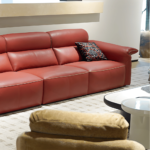 DD/3006 – Elegant Leatherette 3-Seater Sofa – Bold Red Contemporary Lounge Seating