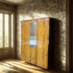 Elite 3-Door Master Wardrobe – Grand Marble & Timber Fusion Suite