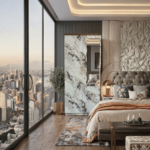 Elite 2-Door Master Wardrobe – Architectural Marble & Timber Fusion Suite