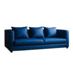 DD/3007 – Cozy Comfort 3-Seater Sofa – Deep Blue Leatherette Contemporary Lounge Seating - Image 2