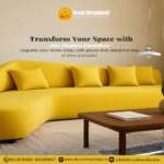 Corner 6-Seater Leatherette Yellow Gracious Sofa – Modern L-Shaped Sectional with Chrome Accents