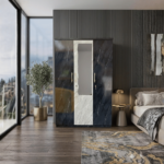 Elite 3-Door Master Wardrobe – Architectural Stone & Timber Fusion Suite