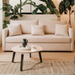 DD/2003 – Ivory White Two-Seater Modular Sofa – Contemporary Fabric Lounge Seating